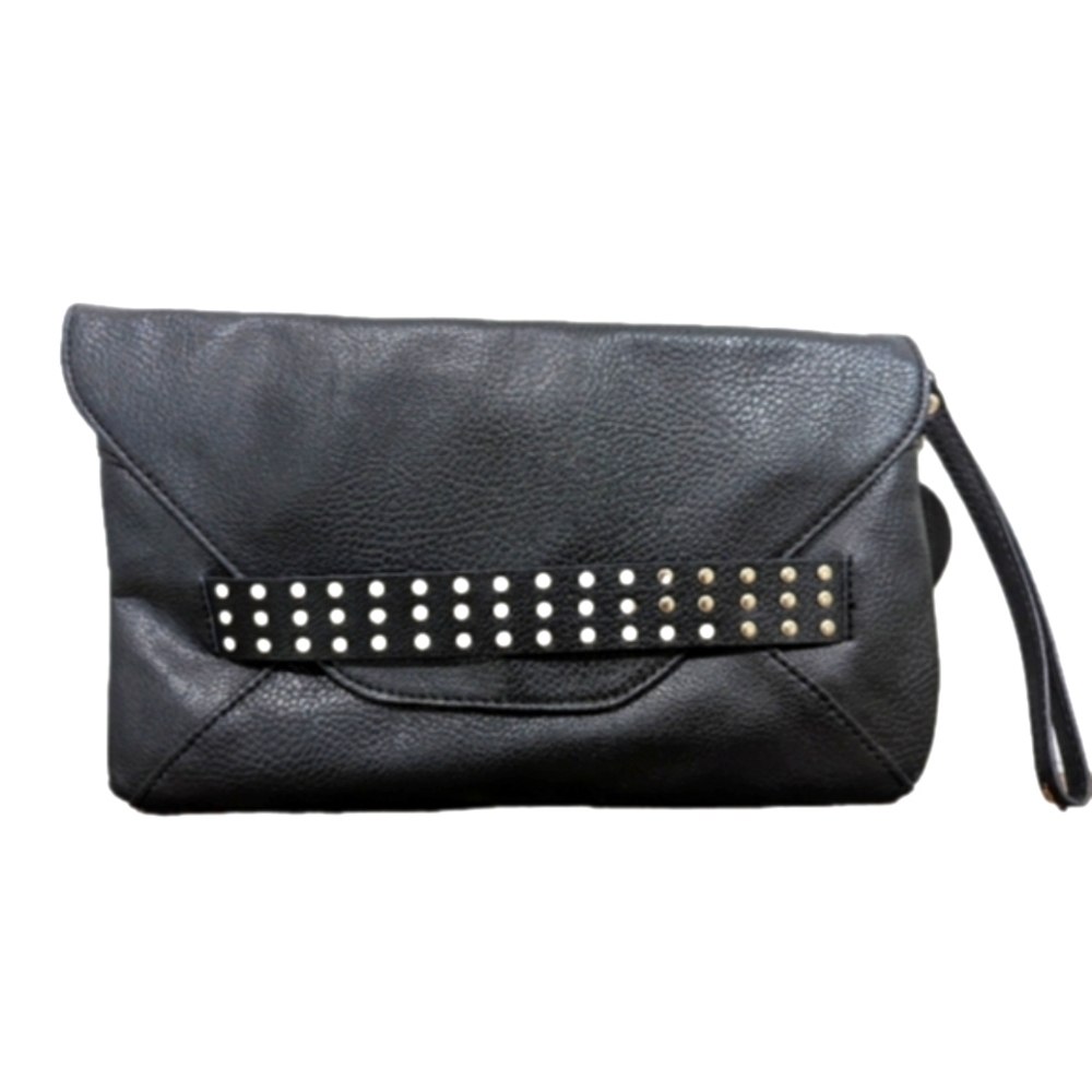LP Black studded clutch/wristlet